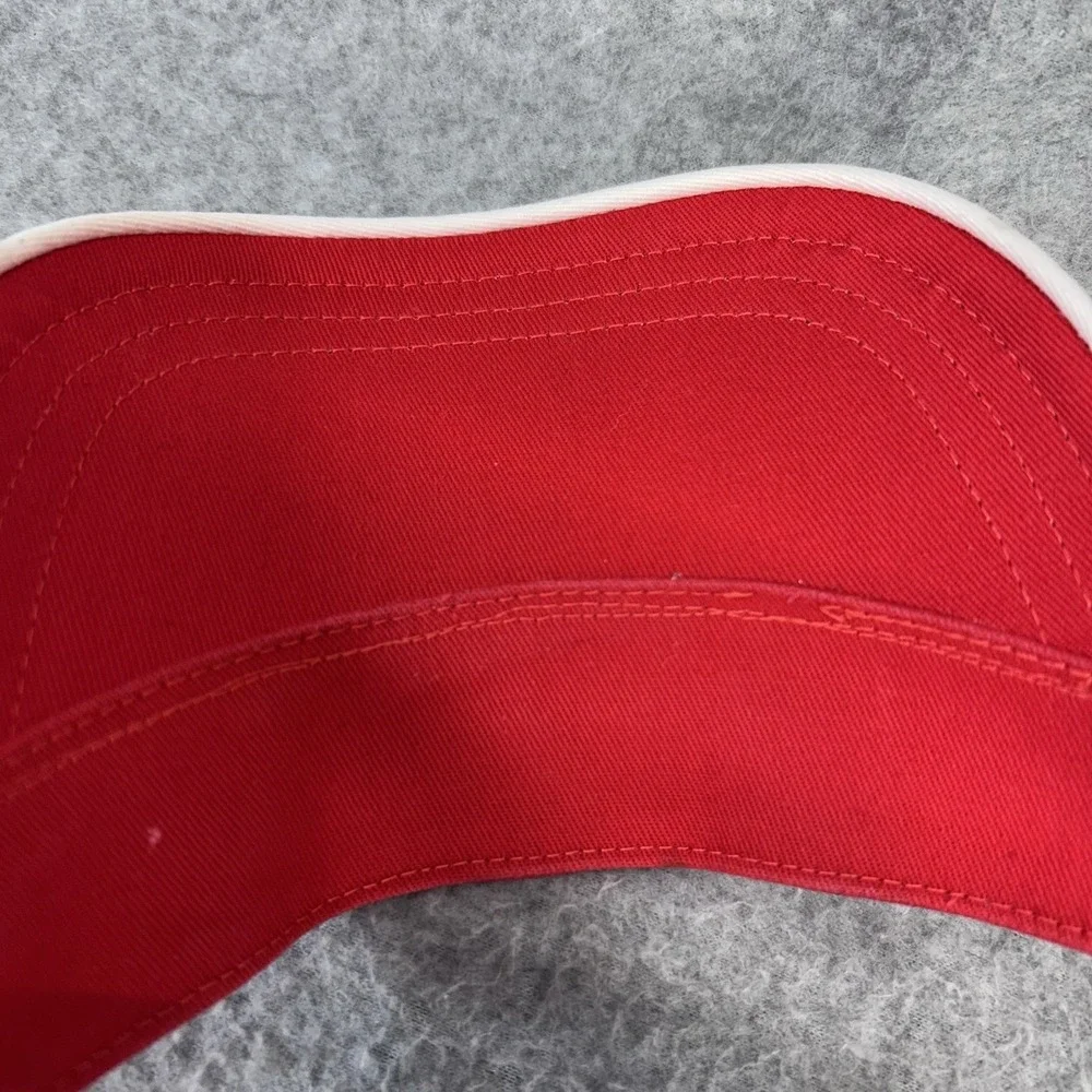 Janie and Jack Red‎ Visor Toddler 2T 3 Hook Loop Elastic Preppy Sun Hat